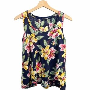 Polo Ralph Lauren 100% Linen Navy Floral Tank Top
